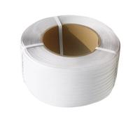 Rollo De Fleje De Embalaje PET De Color Resistencia A La Rotura De 1500 Lb Espesor De 0,8 Mm, Ancho De 16 Mm Ideal para Trabajos De Tejido Manual Y Agrupación De Artículos(Blanco)