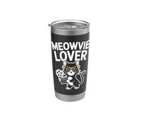 Rollo de gafas de cine Meowvie Lover Cat Vaso térmico de acero inoxidable de doble pared