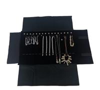 Rollo De JoyeríA Bolsa enrollable for guardar joyas con cadena de terciopelo, organizador colgantes, collares, relojes, pulseras, expositores, estuche viaje portátil(Necklace roll bag 2)