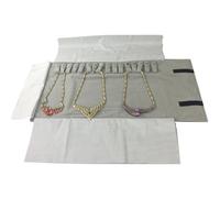 Rollo De JoyeríA Bolsa enrollable for guardar joyas con cadena de terciopelo, organizador colgantes, collares, relojes, pulseras, expositores, estuche viaje portátil(GreyBlack Affordable)