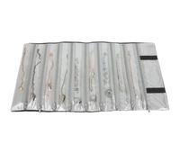 Rollo De JoyeríA Bolsa enrollable for guardar joyas con cadena de terciopelo, organizador colgantes, collares, relojes, pulseras, expositores, estuche viaje portátil(GreyBlack 9LongGrids)