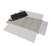 Rollo De JoyeríA Bolsa enrollable for guardar joyas con cadena de terciopelo, organizador colgantes, collares, relojes, pulseras, expositores, estuche viaje portátil(PU Grey Recommend)