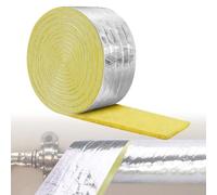 Rollo de lana de vidrio para tubos de 10 m - Aislamiento térmico eficaz para protección del frío (-40 °C) y ahorro energético (1 unidad)