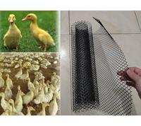 Rollo de malla de alambre de plástico negro de 15 m x 80 cm para pollos, conejos, ardillas, perros, gatos, red segura para mascotas y niños
