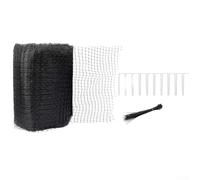 Rollo de malla de plástico resistente a los rayos UV para jardín, color negro, 2,1 x 10 m a 2,1 x 30 m, con 50 lazos para gallineros, ciervos, perros, patios de fácil instalación personalizada (2,1 x
