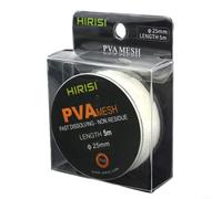 Rollo de malla PVA de 25 mm x 5 m para métodos de integración de cebo de pesca de carpa, que requieren material soluble de acción rápida