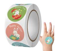 Rollo de n pegatinas, rollo de pegatinas de huevos, coloridas pegatinas de conejos y temáticas, pegatinas de n, pegatinas autoadhesivas para decoraciones, suministros de fiesta, arte de