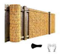 Rollo de Ocultación de Privacidad para Balcón, Valla de Cañizo Natural para Exterior y Jardín, Pantalla de Privacidad para Terraza, Protección Visual Decorativa(Black Wire)