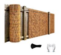 Rollo de Ocultación de Privacidad para Balcón, Valla de Cañizo Natural para Exterior y Jardín, Pantalla de Privacidad para Terraza, Protección Visual Decorativa(marrón)