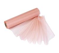 Rollo de organza, muy fino, de 29 cm x 26 m y perfecto como decoración de Navidad, camino de mesa o decoración de sillas, tela, melocotón, 29CM