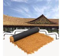 Rollo de paja artificial ignífuga resistente a los rayos UV, polietileno y polipropileno duradero para decoración de exteriores e interiores, vallas, techos y eventos, versátil, 1 m x 10 m, resistente