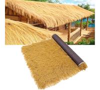 Rollo de paja artificial ignífuga, techo de césped sintético para Tiki Bar, paja mexicana para decoraciones de fiestas hawaianas, decoración de valla de jardín (tamaño: 0,5 x 10 m, color: amarillo)