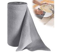 Rollo de paños de limpieza de microfibra con 50 unidades, paños de limpieza desechables de 30 x 30 cm, rollo de paños de limpieza sin pelusas, paños de limpieza extraíbles, tela no tejida, paños de