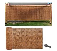Rollo de pantalla de bambú para privacidad, resistente a la intemperie, de bambú, para balcón, piscina, jardín, revestimiento de pared (90 x 1500 cm)