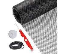 Rollo de pantalla de fibra de vidrio, kit de repuesto de pantalla deslizante, 157 x 47 pulgadas, rollo resistente, kit de reparación de puerta corredera, a prueba de mascotas para porche, patio