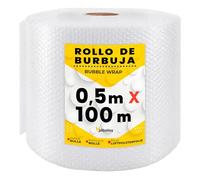Rollo de Papel Burbuja (50cm x 100m) | Ideal para Protección de Mudanza y Transporte | Papel Burbujas Embalaje Mudanza | Rollos Plástico Varias Medidas
