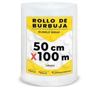 Rollo de Papel Burbuja (50cm x 100m) | Ideal para Protección de Mudanza y Transporte | Papel Burbujas Embalaje Mudanza | Rollos Plástico Varias Medidas