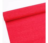Rollo de papel crepé de alta calidad de 70 g para hacer flores, hojas de papel crepé escarlata, 10 pulgadas de ancho, 8 pies de longitud (rojo)