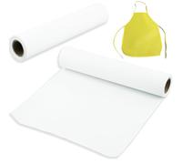 Rollo de papel de dibujo blanco, 10 m de papel artístico, pintura, boceto, rollo de papel caballete para niños, papel de exhibición sin con 1 delantal para niños