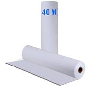 Rollo de papel de dibujo, rollo de papel de arte blanco, 44 cm x 40 m, papel de regalo reciclado, caballete de papel de pintura para bocetos para niños pequeños, niños, estudiantes, 1 unidad (44 cm x