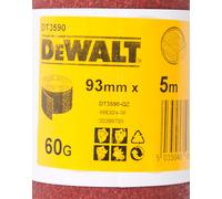 Rollo de papel de lija DeWALT 25 mx 93 mm, P60 DT3595