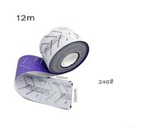 Rollo de papel de lija multiagujero de 12 m con grano de barro y respaldo de película para una mejor extracción de polvo y acabado consistente (grano 240)