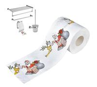 Rollo de papel higiénico de Navidad, papel higiénico novedoso, papel higiénico navideño de Papá Noel, 24 m, altamente coleccionable, divertido para rellenar calcetines de Navidad, regalos de parto