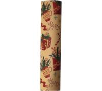 Rollo de papel kraft de impresión de Navidad, manualidades, embalaje de regalo, papel decorativo, decoración moderna de gabinete de Navidad, pequeños adornos de Navidad, árbol de Navidad delgado