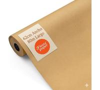Rollo de Papel Kraft Liso Embalaje Verjurado 62cm x 80m Bobina Grande Resistente - Multiuso Envolver Regalos Manualidades Industria - FP Fiesta Paper
