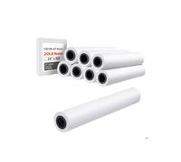 Rollo de Papel para Dibujo Blanco-Duoku-Formato Grande 609,6 mm x 45,7 m-Conjunto de 8 Rollos para Trazador CAD, Núcleo de 50,8 mm