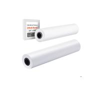 Rollo de Papel para Dibujo Blanco-Duoku-Formato Grande 609,6 mm x 91,4 m-Lote de 2 Rollos para Trazadores CAD, Núcleo de 50,8 mm