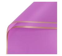 Rollo de papel para envolver,Hoja de papel para en 20 unids/pack de papel de flor rosa con borde dorado, papel de regalo de estilo coreano, Material de embalaje de ramo medio transparente de estilo co