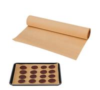 Rollo de papel pergamino con cortador dentado, 30 cm de ancho, papel antiadherente para hornear, cocinar, freidora, parrilla y preparación de alimentos (marrón, largo 5 m)