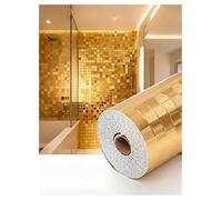 Rollo de papel tapiz decorativo de 2mm de espesor, paneles de pared extraíbles, revestimientos de paredes despegables y adhesivos for techo de Hotel/decoración del hogar(Gold,40x300cm)