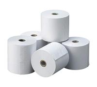 Rollo de Papel Térmico 80x80x12 mm, Pack de 6 Uds, sin BPA, Ideal para impresoras de Recibos y Tickets.