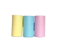 Rollo de papel térmico para etiquetas adhesivas, Rollos de papel térmico de 58 mm x 57 x 25 mm for impresoras en multipacks multicolor(3 Rolls Color)