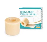 Rollo de parche hidrocoloide, impermeable, transpirable y recortable | Capa hidrocoloide absorbente para granos, ampollas, pequeñas heridas y talones; flexible para distintas zonas