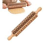 Rollo De Pastelería De Navidad De Madera Estampado Festivo De Madera Para | Embosador de Masa Para Padres Animadores Principiantes Confirmados Casa Apartamento Estudio Reuniones