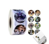 Rollo De Pegatina Motivacional - 500 Piezas 1 Pulgada Pegatizas De Recompensa De Animales De Dibujos Animados | Lindas Pegatinas De Afirmación De Memes Para Niños, Maestros, Padres, Aula, Álbumes De R