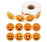 Rollo De Pegatinas De Calabaza - 500 Hojas de Calcomanías de Calabaza para Niños,8 Diseños Para Manualidades Pintura Decoración Paredes Actividades Adolescentes Y Aula Profesores