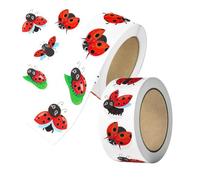 Rollo De Pegatinas Mariquita 1000 Piezas Colección Calcomanías Impermeables