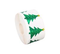 Rollo de pegatinas navideñas, 500 unidades, pegatinas autoadhesivas festivas con diseño de árbol de Navidad, pegatinas impermeables para manualidades creativas, kits de manualidades, diarios, álbumes