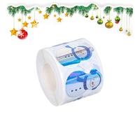 Rollo De Pegatinas Navideñas - Papel Estucado 3 Cm De Diámetro 500 Piezas | Etiquetas Adhesivas Impermeables Con Láser De Muñeco De Nieve De Invierno | Pequeño Rollo De Pegatinas Festivas Para Tarjeta