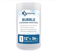 Rollo de película acolchada de burbujas de plástico para cajas de mudanza y suministros de envío - 30,5 cm x 11 m - Perforado cada 30,5 cm x 11 m