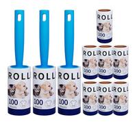Rollo de Pelusa Extra pegajoso Mega Value Set 1000 Hojas con 3 Asas Lint Roller, Rodillo de Pelusas para Ropa y Pelo de Mascotas.