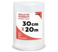Rollo de plástico burbujas 30 cm ancho x 20 metros longitud precortado cada 50 cm - papel burbujas embalaje mudanza
