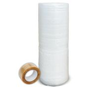 Rollo de plástico de burbujas 100 cm x 50 m + precinto 48 mm x 66 m | Varias medidas | Ideal para embalaje, mudanzas, protección