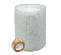 Rollo de plástico de burbujas 50 cm x 50 m + precinto 48 mm x 66 m | Varias medidas | Ideal para embalaje, mudanzas, protección