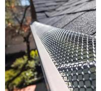 Rollo de protección de canalones de aleación de aluminio de 6 m para una detección eficaz de hojas y desechos con 10 fijadores para canalones estándar (15 x 600 cm)