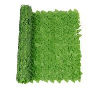 Rollo de protección visual de hiedra artificial, rollo de cobertura de hiedra artificial, valla de protección visual con hojas, rollo para setos de jardín, balcón, decoración exterior, 50 x 200 cm